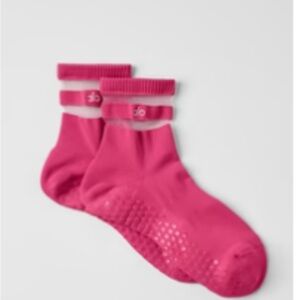 ALO YOGA WOMEN’S PULSE GRIP SOCK PINK SUMMER CRUSH S/M